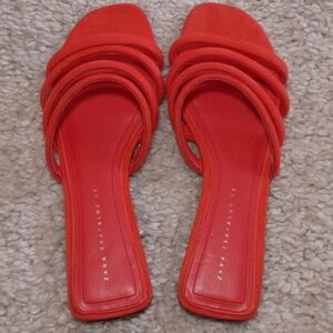 ZARA BURNT orange Slides/sandals/ size 8
